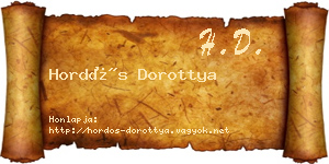 Hordós Dorottya névjegykártya
