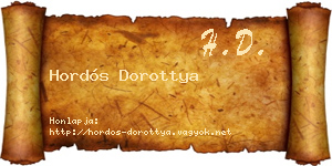 Hordós Dorottya névjegykártya